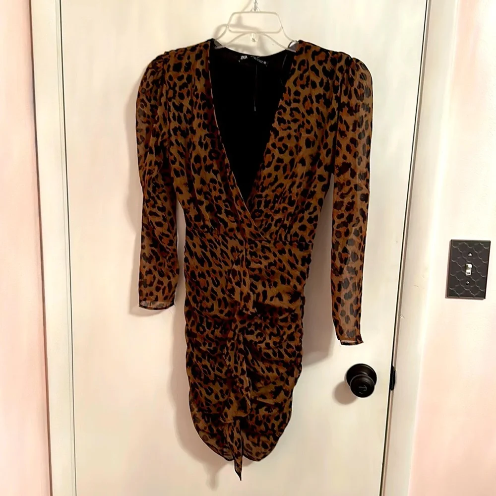 NWOT Zara leopard print dress - Picture 1 of 7